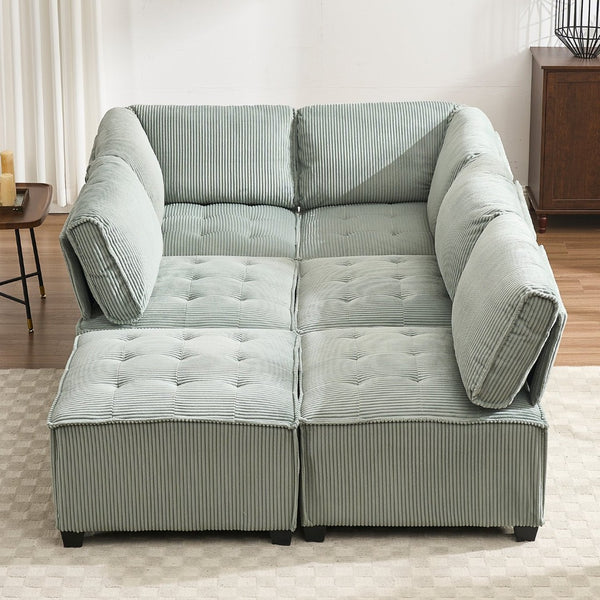 English Elm United Modular Sectional Sofa - U-Shaped Reversible Chaise Couch For Stylish Living & Comfort W1568S00152-GIGA