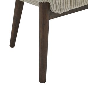 English Elm Christopher Knight Home® - Corduroy Channel-Tufted Recessed Arm Loveseat in Beige with Walnut Legs — Mid-Century Modern Comfort, Durable Pine Frame, Easy Assembly (55.25"L) N771P294708M