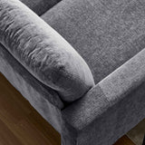 English Elm Modern Design Chenille 3 Seat L-Shape Sectional Sofa With Storage Chaise For Apartment, Studio, Office,Living Room,L Shape-Dark Grey