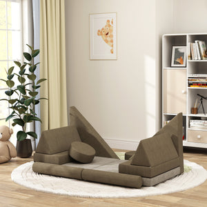 English Elm Qaba 12 Piece Modular Foam Toddler Play Sofa Set for Creative Playroom Fun W2225P249712