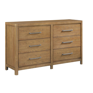English Elm Light Brown Hickory Veneer 6-drawer Dresser Modern Bedroom Storage Fully Assembled B011P443198