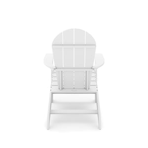 English Elm Adirondack Outdoor Chair Weatherproof Hdpe Fan Back Ergonomic Poolside Patio Lounger White B195P198777