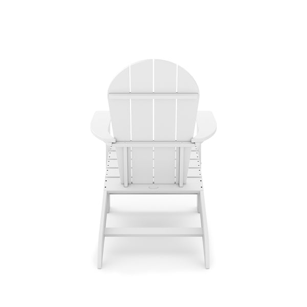 English Elm Adirondack Outdoor Chair Weatherproof Hdpe Fan Back Ergonomic Poolside Patio Lounger White B195P198777