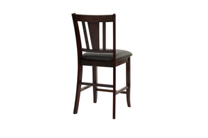 English Elm Modern Counter Height Dining Set with Butterfly Leaf Table Six Tufted Chairs B011S02510