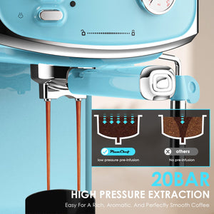 English Elm Plum Semi-automatic Espresso Machine with Steam Wand and 20-bar Pump for Home W1002P414509