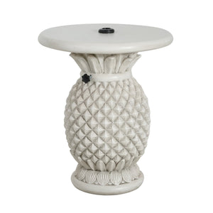 English Elm Adela Outdoor Mgo Umbrella Base Side Table with Marble Finish Weatherproof Patio N775P385406W