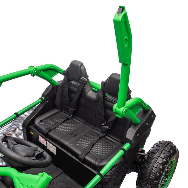 English Elm 24v Two Seater Kids Utv with Parental Remote Dual Motors Four Wheel Suspension Led Green W1578P198435