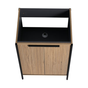 English Elm 24" Freestanding Bathroom Vanity Modern 24in Plywood Cabinet with Soft-Close Hinges, Adjustable Shelf, Scratch & Water-Resistant Finish, KD Packing Excludes Sink W999P251003