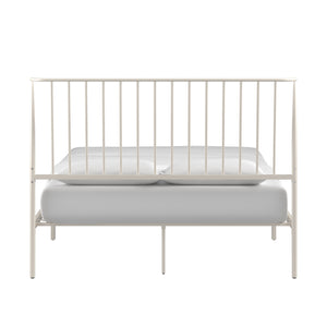 Homelegance By Top-Line Dante Metal Platform Bed with Curved Metal Headboard White Metal