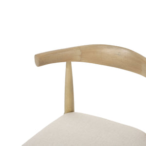 English Elm Christopher Knight Home® - DINING Chair Set of 2 Mid-Century Upholstered Rubberwood Dining Chairs with Tapered Legs and Open Backrest Beige N771P266173M