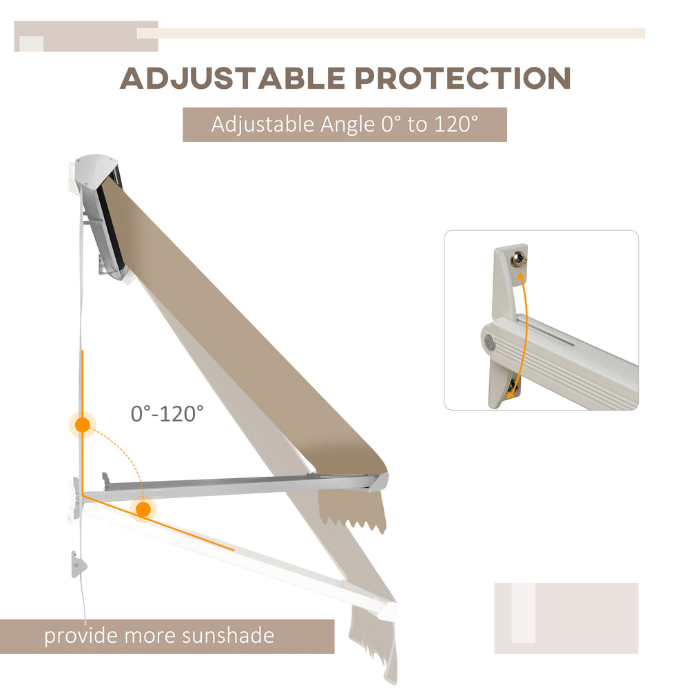 English Elm Window Retractable Awning Uv Resistant Aluminum Arm Shade for Patio Balcony Outdoor T3971P382925