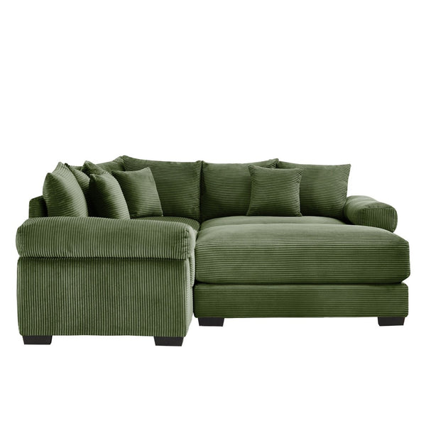 English Elm Oversized Modular Sectional Couch - Ultra-Comfortable Corduroy, Deep Seats & Flexible Design For Living Spaces W714S01339-GIGA