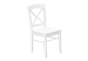 English Elm Dining Chair Set of 2 White Solid Wood Side Chairs with Cross-Back, Scooped Seat, Sturdy 250lb Capacity B2710P218873