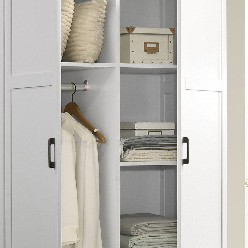 English Elm Aurelia Wardrobe Armoire with Framed Panel Doors Two Drawers and Hanging Rod Storage B2749P413241