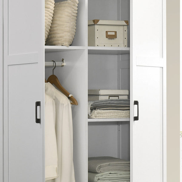 English Elm Aurelia Wardrobe Armoire with Framed Panel Doors Two Drawers and Hanging Rod Storage B2749P413241