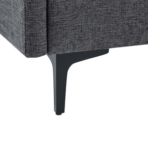 English Elm Linen Upholstered Modular Sectional Sofa with Tall Black Metal Legs for Open Living Dark Gray B2748S00113