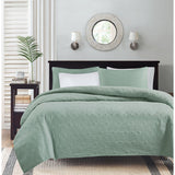 Madison Park Quebec Transitional Reversible Quilt Set MP13-482 Seafoam