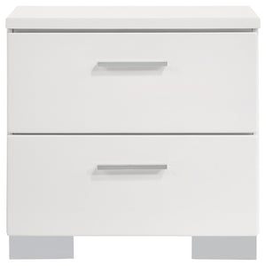 English Elm Dulcey Modern High Gloss 4-Piece Eastern King Bedroom Set With Led Lighting & Ample Storage B062S01328