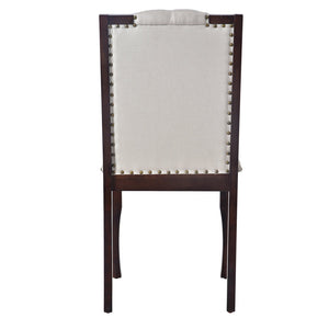 English Elm Upholstered High-Back Dining Chairs Set of 4 with Diamond Tufting, Nailhead Trim & Solid Wood Legs, Durable Comfort for Kitchen, Dining Room, Restaurant Seating Beige,Espresso N752P331360P