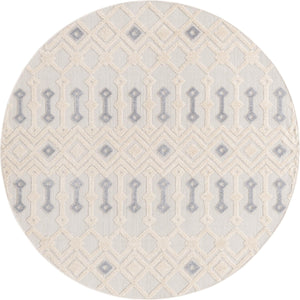 Unique Loom Arlo Lenny Machine Made Tribal Rug Sandy Beige, Beige/Gray 7' 1" x 7' 1"