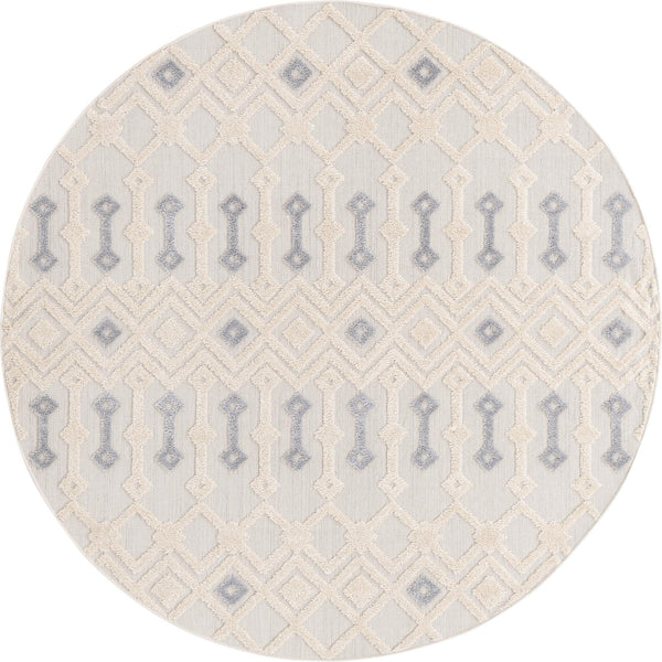 Unique Loom Arlo Lenny Machine Made Tribal Rug Sandy Beige, Beige/Gray 7' 1" x 7' 1"