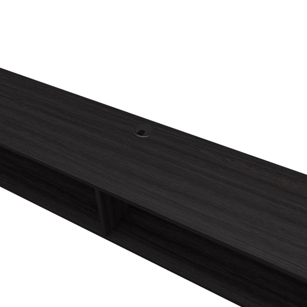 English Elm Tv Stand With 2 Open Shelves - Modern Black Wenge Design For Stylish Storage & Compact Living Spaces B097P296827-GIGA