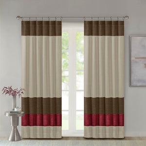 English Elm Polyoni Pintuck Curtain Panel – Modern Striped Design, Light Filtering, 50 X 84 Inches, Easy Care B03598067-GIGA