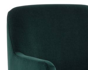 Sunpan Jaime Lounge Chair - Elegant Upholstered Seating with Gold Stainless Steel Base for Stylish Spaces Meg Dark Emerald
