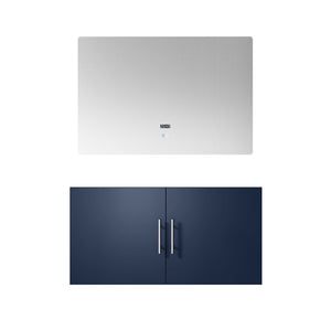 English Elm Navy Blue Bath Vanity Set With 36" Led Mirror - Modern Style, Ample Storage & Easy Installation! B2731S00534