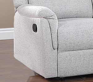 English Elm Single Manual Recliner Chair Woven Burlap Fabric Padded Arms Living Room Comfort Off White B089P240482