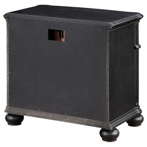 English Elm Taylor Black 3-Drawer Nightstand with Felt-Lined Organizer, Antique Copper Pulls, Sleek Bedroom Storage B062P299900
