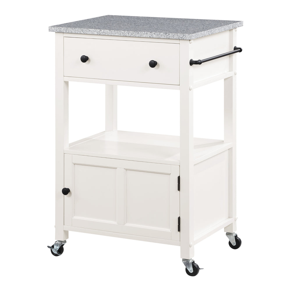 OSP Home Furnishings Fairfax Kitchen Cart White White