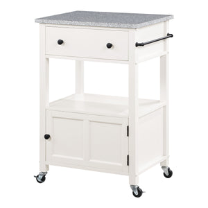 OSP Home Furnishings Fairfax Kitchen Cart White White