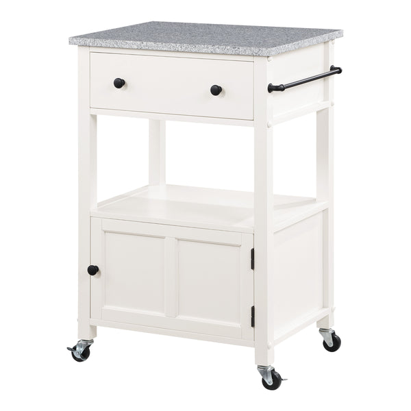 OSP Home Furnishings Fairfax Kitchen Cart White White