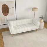 English Elm Ashcroft Furniture - Addison Sofa (Large - Beige Boucle With Metal Feet)