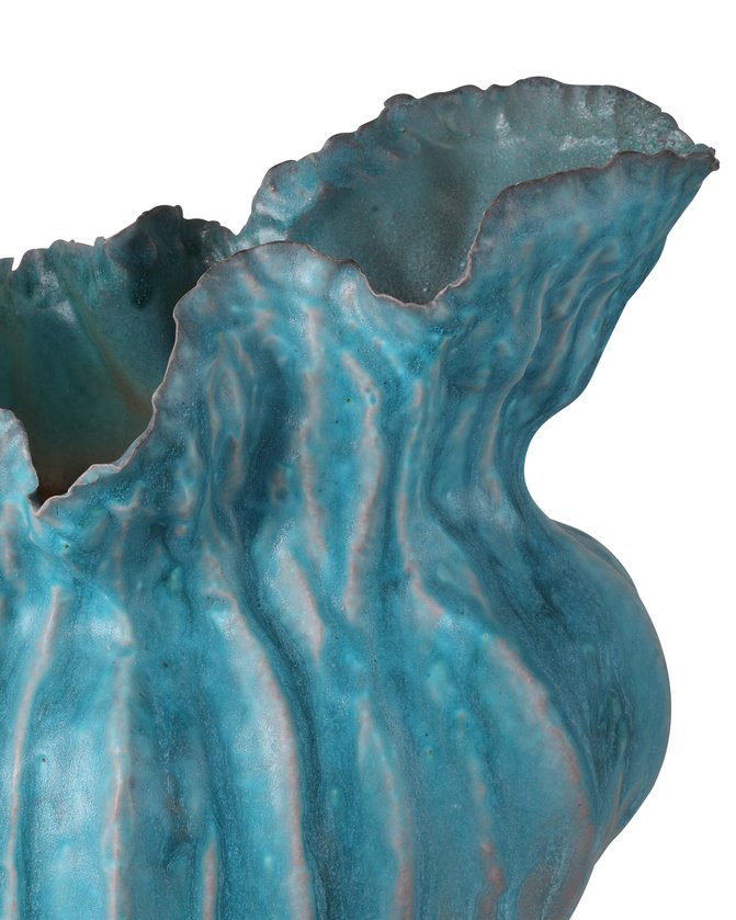 Currey & Company Flying Silk Blue Vase – Exquisite Porcelain Art With Fluid Design And Cascading Turquoise Glaze Blue Porcelain 1200-0981-currey-company