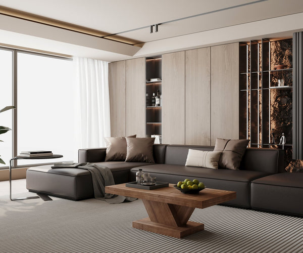 English Elm 47" X-base Oak Wash Coffee Table Solid Veneer Sculptural Frame for Living Room Walnut W1435P337639