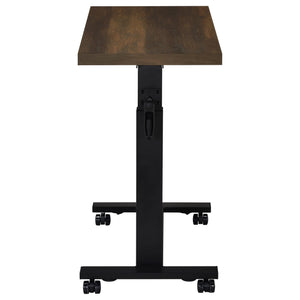 English Elm Geary Dark Pine Rolling C-Table with Hand Crank Height Adjust 27–39" Locking Casters for Laptop BreakfastGeary Dark Pine Rolling C-Table with Hand Crank Height Adjust 27–39" Locking Casters for Laptop Breakfast B062P375560