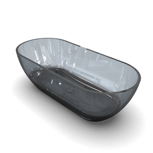 English Elm 68.9 Inch Resin Freestanding Soaking Tub with Sculptural Oval Form and Spa Appeal W1613P272546