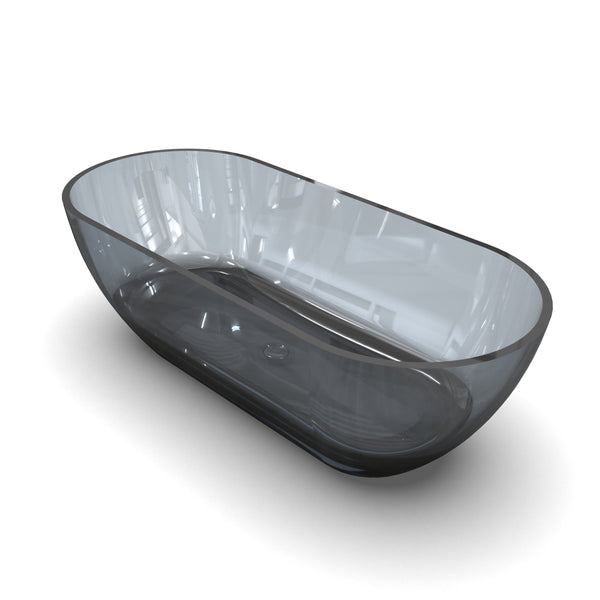 English Elm 68.9 Inch Resin Freestanding Soaking Tub with Sculptural Oval Form and Spa Appeal W1613P272546