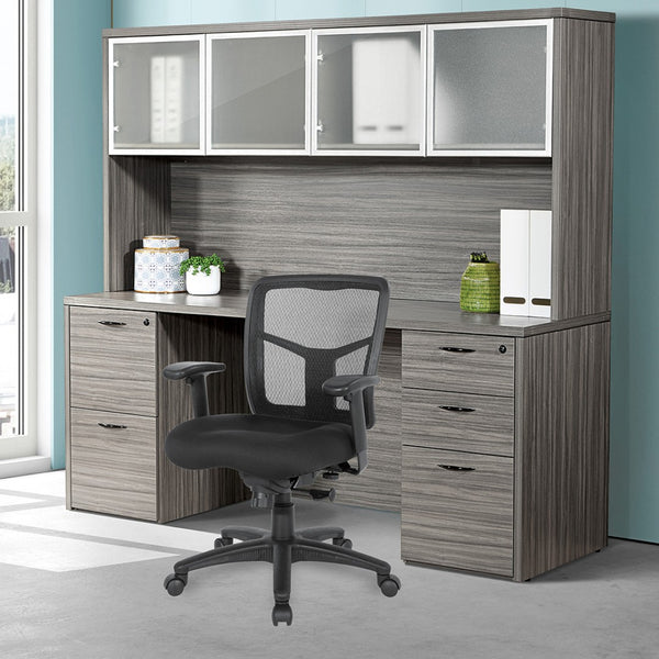 OSP Home Furnishings Progrid® Breathable Mesh Manager Chair with Lumbar Support and Ergonomic Seat Controls 92553-30