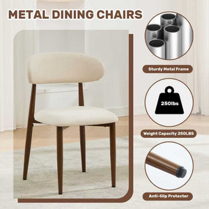 English Elm Dining Chairs Set of 4 Upholstered Farmhouse Metal Frame with Padded Seats W3916S00001