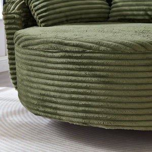 English Elm Swivel Barrel Accent Chair Chenille Tufted Round Club Seat for Living Room Lounge Green N719S002320F