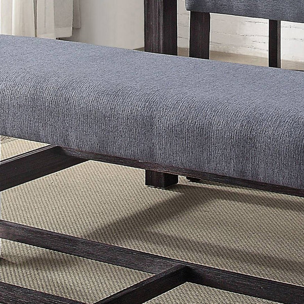 English Elm Grey Counter Height Bench with Weathered Espresso Frame, Textured Upholstery & Foam Seat Comfort B062P189114