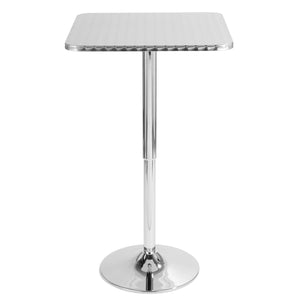 English Elm Bistro Contemporary Adjustable Square Bar Table In Silver – Stylish & Versatile For Any Space B202P223298
