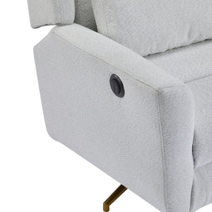 English Elm Christopher Knight Home® - Power Boucle Swivel Recliner Chair with 360° Metal Star Base, Electric Lift, Ergonomic Padded Backrest, Adjustable Footrest, Easy Assembly Gold,LIGHT GREY N771P298185D