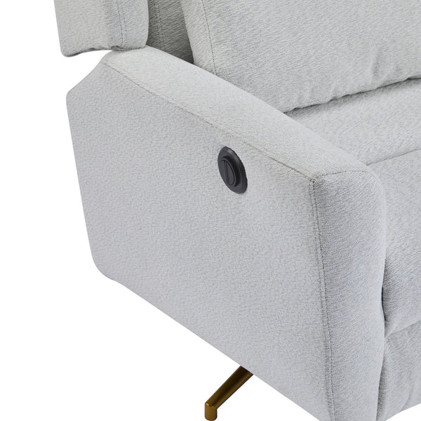 English Elm Christopher Knight Home® - Power Boucle Swivel Recliner Chair with 360° Metal Star Base, Electric Lift, Ergonomic Padded Backrest, Adjustable Footrest, Easy Assembly Gold,LIGHT GREY N771P298185D