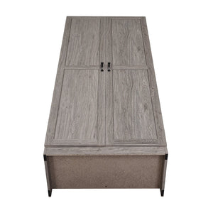 English Elm Cornelia Grey Storage Cabinet 71" Tall MDF with 6 Adjustable Shelves, Soft-Close Doors & Mop Base B365P397854