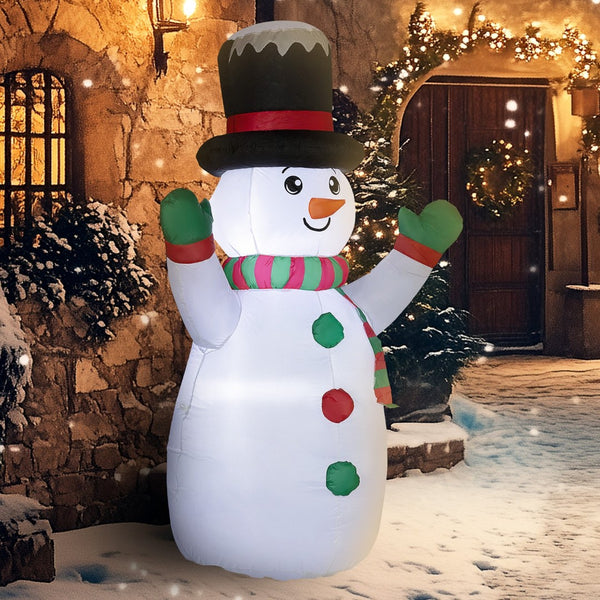English Elm Outsunny 6 Ft Christmas Inflatable Snowman - Festive Led Decor For Lawn, Garden, Parties & More! W2225P249944-GIGA