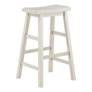 OSP Home Furnishings Tulsa 29" Saddle Stool - Set of 2 Off White